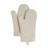 KitchenAid Ribbed Soft Silicone Oven Mitt Set, 7"x13", Milkshake 2 Count