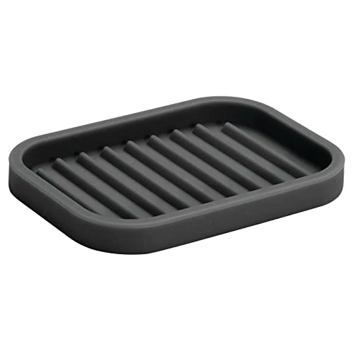 Silicone Kitchen Sink Storage Organizer Holder Tray For Sponges, Soap, Scrubber - Ribbed Base, Quick Dry, Waterproof, Non-Slip, Durable, Heat Resistant - Linelle Collection, 2 Pack, Black 5 Silicone Kitchen Sink Storage Organizer Holder Tray For Sponges, Soap, Scrubber - Ribbed Base, Quick Dry, Waterproof, Non-Slip, Durable, Heat Resistant - Linelle Collection, 2 Pack, Black - Image 5