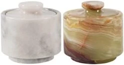 Arblous Krafts Stylish Marble White And Black 3.5 Oz Salt Cellar, Trinket Box And Condiment Pots 3" X 3" Kitchen Décor Salt Pepper Bowls Salt Container, Pinch Pots Tea Containers -Peugeot Shop 31albTpWfML. AC