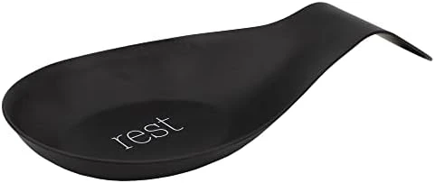 Farmhouse White Spoon Rest, Distressed Enamel Ceramic Spoon Holder In Rustic Style 6 Farmhouse White Spoon Rest, Distressed Enamel Ceramic Spoon Holder In Rustic Style - Image 6