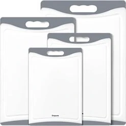 Xtra Large Cutting Boards, Plastic Cutting Boards For Kitchen (Set Of 4) Cutting Board Set Dishwasher Chopping Board With Juice Grooves Easy-Grip Handles, Grey, Empune