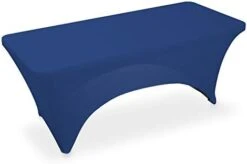 - 4' Fitted Stretch Tablecloth For 48" X 24" Rectangular Table - Wedding/Banquet/Trade Show - Spandex Cloth Fabric Cover - Black -Peugeot Shop 31bRZ92t0vL. AC