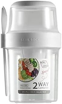 Salad Container For Lunch On-the-Go Salad Cup With Sauce Box Holder And Portable Fork-Spoon - 10.5oz+24oz Capacity Blue Size M 7 Salad Container For Lunch On-the-Go Salad Cup With Sauce Box Holder And Portable Fork-Spoon - 10.5oz+24oz Capacity Blue Size M - Image 7