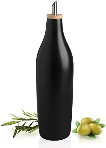 Ceramic Olive Oil Dispenser Bottle, Opaque Oil Cruet Protects Oil To Reduce Oxidation, Suitable For Storage Of Oil, Vinegar, Coffee Syrups & Other Liquids 17 Fl Oz, Pack Of 1(Black) 5 Ceramic Olive Oil Dispenser Bottle, Opaque Oil Cruet Protects Oil To Reduce Oxidation, Suitable For Storage Of Oil, Vinegar, Coffee Syrups & Other Liquids 17 Fl Oz, Pack Of 1(Black) - Image 5