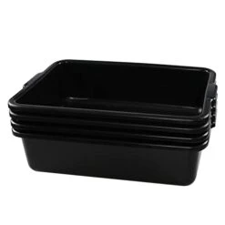 23 Quart Large Commercial Bus Tubs, Black Utility Bus Box Set Of 4 -Peugeot Shop 31cCoUZF4KL 1