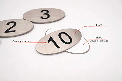 304 Stainless Steel Engraved Oval Table Black Numbers (1-20) Pubs Restaurants Clubs - 1 To 20 3 304 Stainless Steel Engraved Oval Table Black Numbers (1-20) Pubs Restaurants Clubs - 1 To 20 - Image 3