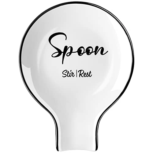 Farmhouse Spoon Rest For Stove Top & Kitchen Counter - ALELION Ceramic Extra Large Spoon Holder For Spatula Ladles And Tongs - Black And White Farmhouse Kitchen Decor And Accessories For Countertop 1 Farmhouse Spoon Rest For Stove Top & Kitchen Counter - ALELION Ceramic Extra Large Spoon Holder For Spatula Ladles And Tongs - Black And White Farmhouse Kitchen Decor And Accessories For Countertop