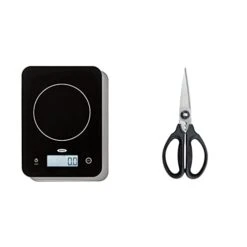 OXO Good Grips Everyday Glass Food Scale 11lbs/5kg & Good Grips Multi-Purpose Kitchen And Herbs Scissors