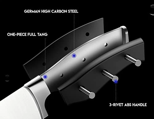 Chef Knife Ultra Sharp Kitchen Knife Set 3 PCS,Premium German Stainless Steel Knife With Finger Guard Clad Dimple,Ergonomic Handle And Gift Box 5 Chef Knife Ultra Sharp Kitchen Knife Set 3 PCS,Premium German Stainless Steel Knife With Finger Guard Clad Dimple,Ergonomic Handle And Gift Box - Image 5