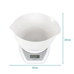 Salter Alter Digital Electronic Kitchen Scales - 2 Litre Dual Pour Mixing Bowl, Perfect For Cooking, Baking, Food/Liquid Weighing, Easy Read Display, Metric/Imperial, 15 Year - White With White Bowl -Peugeot Shop 31cmKCpKKgL