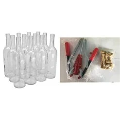 - NMS W5 Flint 750ml Glass Bordeaux Wine Bottle Flat-Bottomed Cork Finish - Case Of 12 - Clear/Flint -Peugeot Shop 31cqAXS4BaL