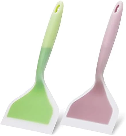 2 Pack Silicone Pancakes Spatula ,Wide Pancakes Spatula Turner For Eggs Fish Pizza And Steak Shovel Omelette Spatulas For Nonstick Cookware,Heat Resistant Kitchen Flipper Spatulas For Cooking (Black) 5 2 Pack Silicone Pancakes Spatula ,Wide Pancakes Spatula Turner For Eggs Fish Pizza And Steak Shovel Omelette Spatulas For Nonstick Cookware,Heat Resistant Kitchen Flipper Spatulas For Cooking (Black) - Image 5