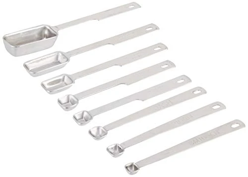 8-Piece Stainless Steel Measuring Spoon Set, One Size, Metallic 1 8-Piece Stainless Steel Measuring Spoon Set, One Size, Metallic