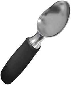 Ice Cream Scoop Stainless Steel - Dishwasher Safe, Ice Cream Scooper With Comfortable Handle (Black)