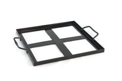 Charcoal Companion Porcelain Coated Salt Plate Holder, 10.2" X 10.2", Black
