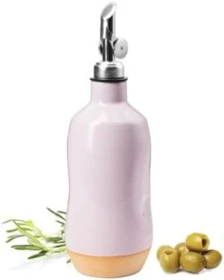 Olive Oil Dispenser Bottle Stoneware Ceramic, Perfect Home Decor Gift, Reduce Oxidation, Suitable For Storage Of Oil, Vinegar, Coffee Syrups & Other Liquids - Stainless Steel Spout 15Oz -Peugeot Shop 31e VHpvD9L. AC