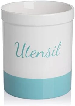 Kitchen Utensil Holder, 7.2" Ceramic Utensil Crock For Cooking Countertop, Housewarming, Wedding, Birthday Gift (Gray) -Peugeot Shop 31e13vIh7dL. AC