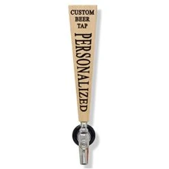 Custom Personalized Beer Tap Handle Oak Wood. Engraved Your Personalized Text. Great For Tap Rooms, Bars, Breweries And Home Kegerators.