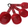 4pc Measuring Cups (1/4, 1/3, 1/2, 1cup) Red, 4 Piece, MIR-11318