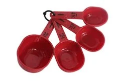 4pc Measuring Cups (1/4, 1/3, 1/2, 1cup) Red, 4 Piece, MIR-11318