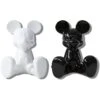 Sitting Mickey Mouse Black And White Salt And Pepper Shaker Set, Cute Disney Ceramic Shakers Kitchen Accessories And Decor, Set Of 2