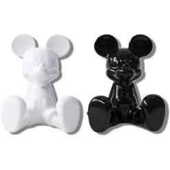 Sitting Mickey Mouse Black And White Salt And Pepper Shaker Set, Cute Disney Ceramic Shakers Kitchen Accessories And Decor, Set Of 2