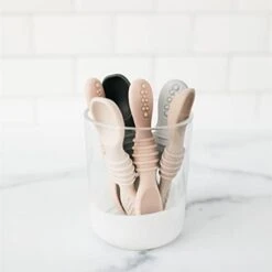 Licone Baby Spoons - Self Feeding, 6 Months, First Stage Infant Spoons For Babies & Toddlers - Set Of 6 BPA Free, Dishwasher, Microwave Safe Food Utensils - Neutral -Peugeot Shop 31fJUIFZbeL