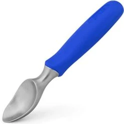 Ice Cream Scoop With Chisel-Shaped Tip, Non-Slip Easy To Grip Handle, Solid Stainless Steel For Hard Or Soft Ice Cream - Dishwasher Safe. (Blue)