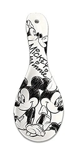 Disney Mickey And Minnie Mouse Sketch Ceramic Spoon Rest, 9 Inches 1 Disney Mickey And Minnie Mouse Sketch Ceramic Spoon Rest, 9 Inches