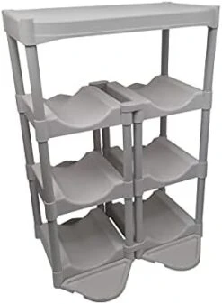 Bottle Buddy Water Racks - 3 And 5 Gallon Bottles - 4-Tray Jug Storage System - Free-Standing Organizer For Home, Office, Kitchen, Warehouse - Grey -Peugeot Shop 31gAv2OAskL. AC