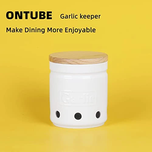Porcelain Garlic Keeper With Lid, Ceramic Garlic Saver 4.3-Inch (White) 4 Porcelain Garlic Keeper With Lid, Ceramic Garlic Saver 4.3-Inch (White) - Image 4