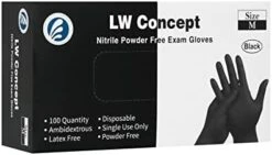 - Black Nitrile Examination Gloves - Latex & Powder-Free, Disposable, Strong, Healthcare, Food Handling (Medium) -Peugeot Shop 31gTCPMSjXL. AC