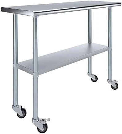 24" X 15" Stainless Steel Work Table With Casters | Heavy Duty Metal Utility Table On Wheels | Kitchen Island Cart 15 24" X 15" Stainless Steel Work Table With Casters | Heavy Duty Metal Utility Table On Wheels | Kitchen Island Cart - Image 15