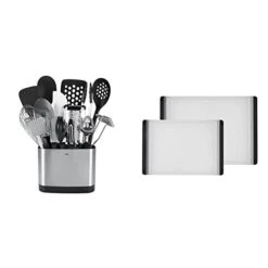 OXO Good Grips 15-Piece Everyday Kitchen Utensil Set & Good Grips 2-Piece Cutting Board Set