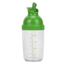 200ml Salad Dressing Shaker, Salad Dressing Shaker Container Dripless Pour, Leak-free, Soft Grip, Dishwasher Safe, BPA Free, Homemade Salad Dressing Bottle Mixer Measure,with Lid (Green)