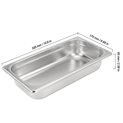 4 Pack 1/3 Size X 2.5 Inch Deep Steam Table Pan, 12.8"x6.9"x2.6" Stainless Steel Anti-Jam Hotel Pan For Food Warmer, Buffet Server, Restaurants And Catering Supplies, 22 Gauge 2 4 Pack 1/3 Size X 2.5 Inch Deep Steam Table Pan, 12.8"x6.9"x2.6" Stainless Steel Anti-Jam Hotel Pan For Food Warmer, Buffet Server, Restaurants And Catering Supplies, 22 Gauge - Image 2