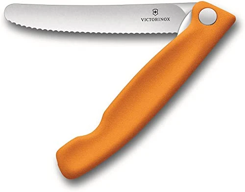 Victorinox 4.3-Inch Swiss Classic Foldable Paring Knife With Wavy Edge In Orange 1 Victorinox 4.3-Inch Swiss Classic Foldable Paring Knife With Wavy Edge In Orange