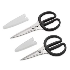 KitchenAid Stainless Steel All Purpose And Utility Shears Set With Soft Touch Handles, 2 Piece, Black