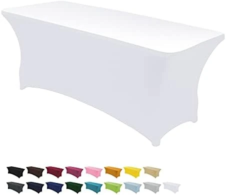6Ft Table Cover Table Cloths For Parties Spandex Party Patio Fitted Table Covers For 6 Foot Tables Rectangle Tablecloths In Bulk For Wedding(Black) 15 6Ft Table Cover Table Cloths For Parties Spandex Party Patio Fitted Table Covers For 6 Foot Tables Rectangle Tablecloths In Bulk For Wedding(Black) - Image 15