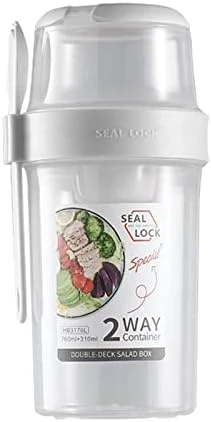 Salad Container For Lunch On-the-Go Salad Cup With Sauce Box Holder And Portable Fork-Spoon - 10.5oz+24oz Capacity Blue Size M 5 Salad Container For Lunch On-the-Go Salad Cup With Sauce Box Holder And Portable Fork-Spoon - 10.5oz+24oz Capacity Blue Size M - Image 5