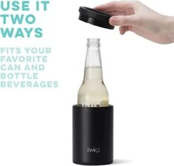 Tandard Can + Bottle Cooler, Stainless Steel, Dishwasher Safe, Triple Insulated Can Sleeve For Standard Size 12oz Cans Or Bottles In Golf Partee Print With Golf Ball Textured Frame -Peugeot Shop 31jES0hFPqL