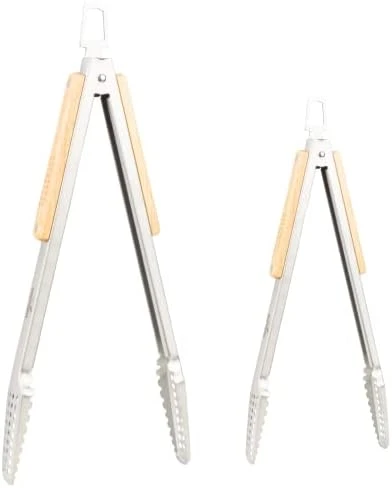 16" BBQ Grill Tongs – Kitchen & Extra Long Grilling Tongs, Stainless Steel With Durable Oak Handles, Metal Tongs For Cooking, Barbecue Tongs, Ergonomic Design 6 16" BBQ Grill Tongs – Kitchen & Extra Long Grilling Tongs, Stainless Steel With Durable Oak Handles, Metal Tongs For Cooking, Barbecue Tongs, Ergonomic Design - Image 6