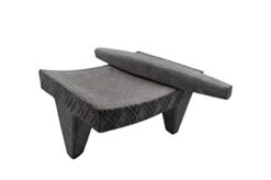 Metatl Mexican Metate With Metalpil (Grinder) 12.6 X 8.7 Inches