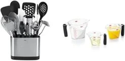 OXO Good Grips 15-Piece Everyday Kitchen Utensil Set & Good Grips 3-Piece Angled Measuring Cup Set -Peugeot Shop 31k4iQrsCL. AC