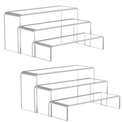 Acrylic Display Risers 2 Sets - 9'' Risers For Display Clear Acrylic Risers For Display Thicken Acrylic Shelf Riser For Figure Collection Jewelry Cup Perfume Cake Buffet 6pcs 3 Assorted Sizes