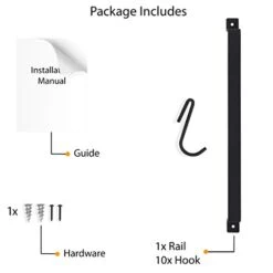 Wallniture Gourmet Kitchen Rail With 10 Hooks, Wall Mounted Wrought Iron Hanging Utensil Holder Rack With Black 17 Inch 12 Wallniture Gourmet Kitchen Rail With 10 Hooks, Wall Mounted Wrought Iron Hanging Utensil Holder Rack With Black 17 Inch -Peugeot Shop 31l4FmPXXpL