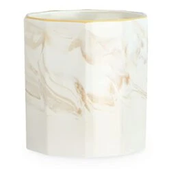 Kitchen Utensil Holder For Countertop, Ceramic Utensil Caddy, Farmhouse Utensil Crock Utensil Organizer For Kitchen Décor, Brown Marble Cooking Utensil Holder