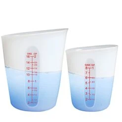 Silicone Measuring Cups Flexible Measure Cups For Epoxy Resin Butter, Chocolate Mixing Plaster Stir Squeeze Pour Baking Cup BPA Free 500 ML + 250 ML (2 PCS)