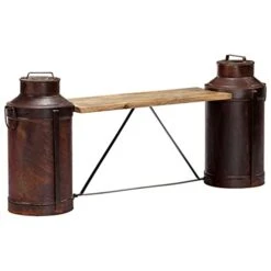 CHARMMA Milk Bottle Bench 59.1"x13"x25.2" Solid Mango Wood -Peugeot Shop 31lq9S4k7kS