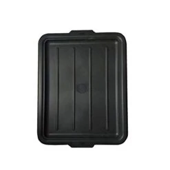 LID ONLY: RW Clean 23.2 Inch X 16.9 Inch Bus Tub Lid, 1 Snap-On Lid For Bus Box - With Handles, Black Plastic Restaurant Tub Lid, Bus Tub Sold Separately - Restaurantware